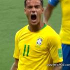 Philippe Coutinho scoring Brazil
