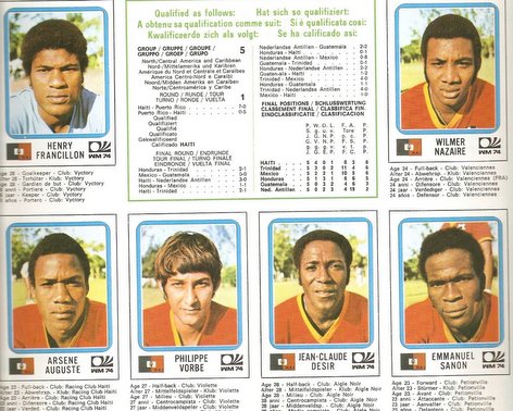 Haiti Football - Equipe Coupe du Monde 1974